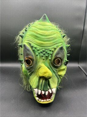Rare Vintage Topstone Green Sea Creature Fish Monster Mask Hair Latex ✅